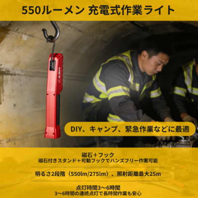 550LUMENS 充電式LEDワークライト