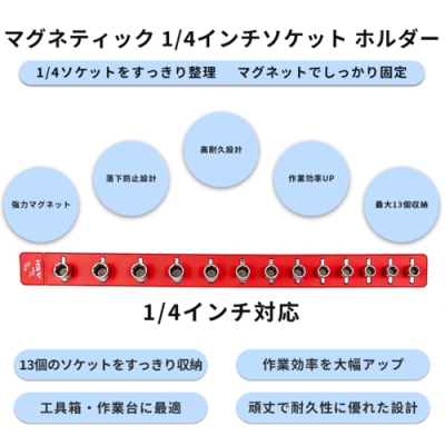マグネティック ソケットホルダー（3/8インチ対応）